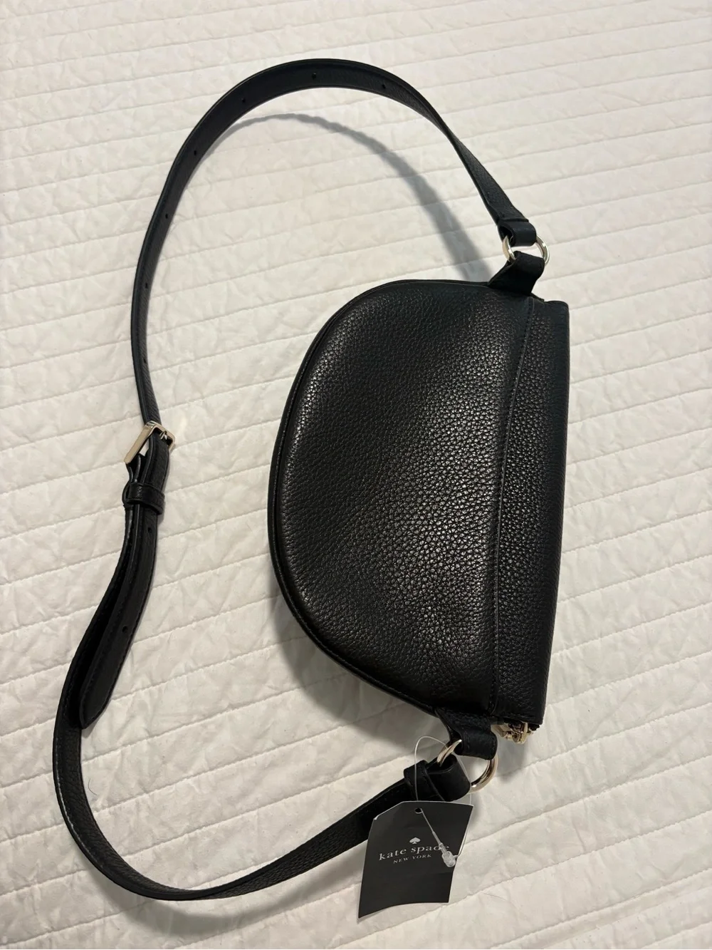 Kate Spade Black Pebbled Leather Crossbody Belt Bag